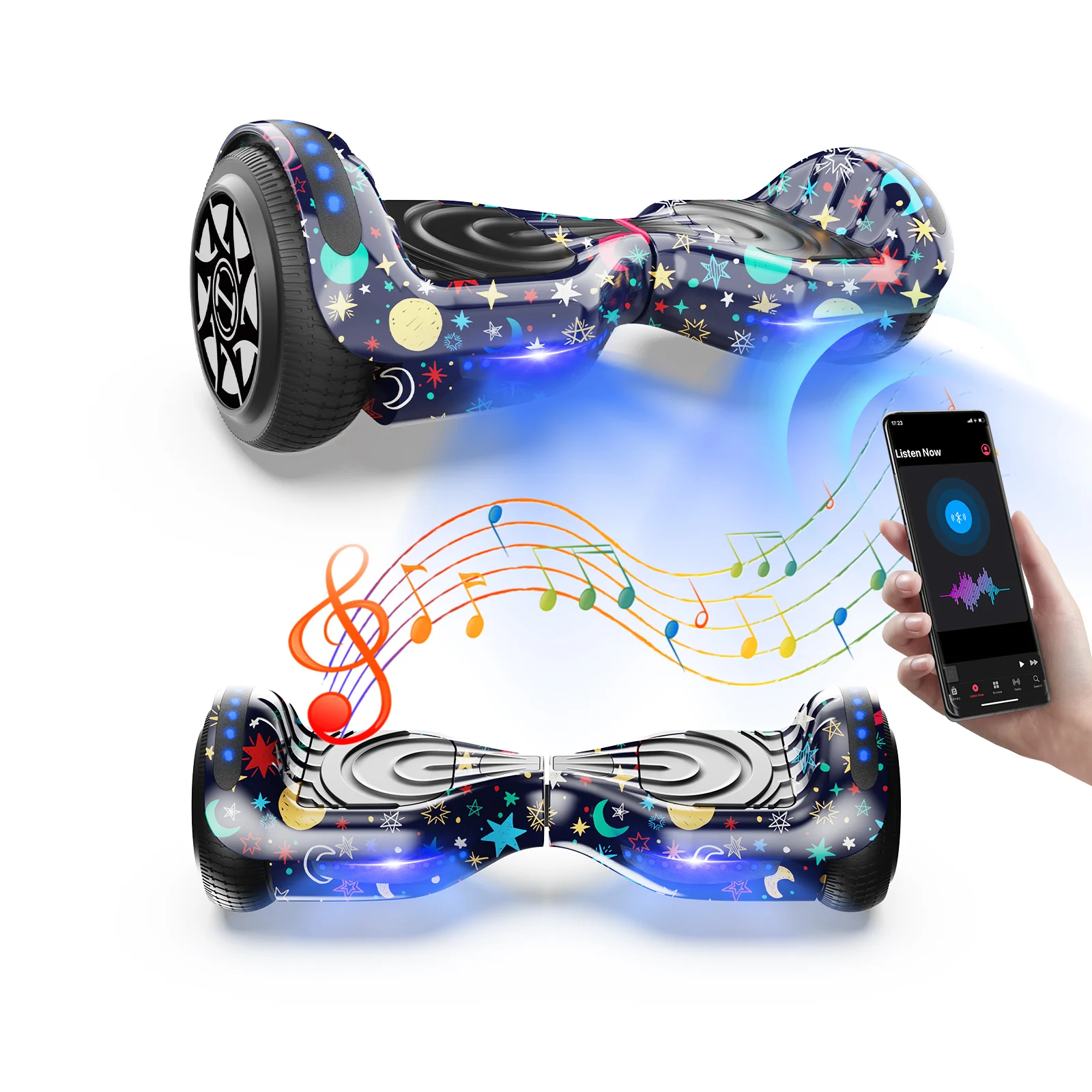 H1 Self Balancing Hoverboard with Bluetooth Music and LED Lights - Multiple Colors - Image 4