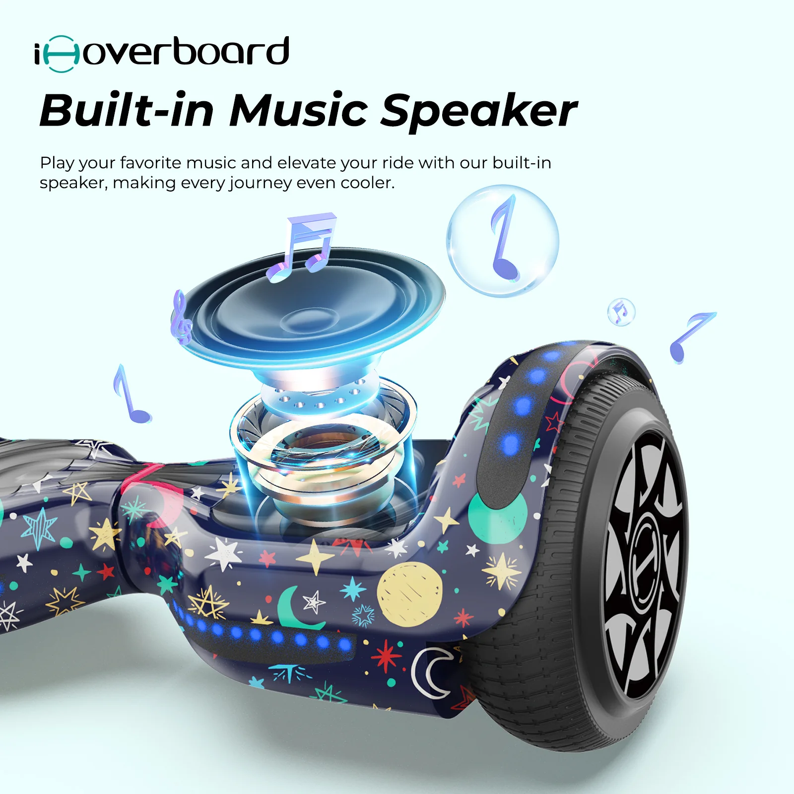 H1 Self Balancing Hoverboard with Bluetooth Music and LED Lights - Image 11