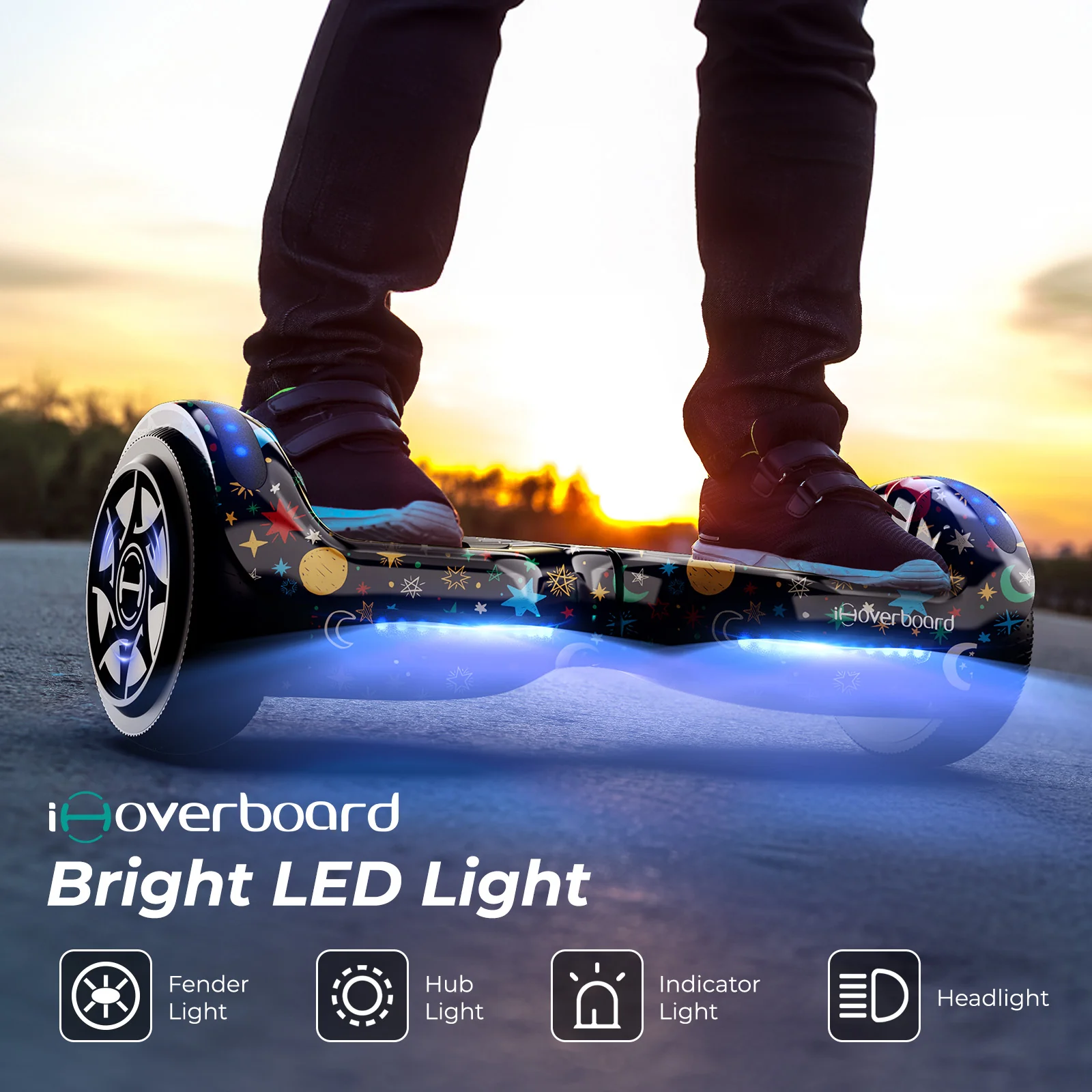 H1 Self Balancing Hoverboard with Bluetooth Music and LED Lights - Image 12