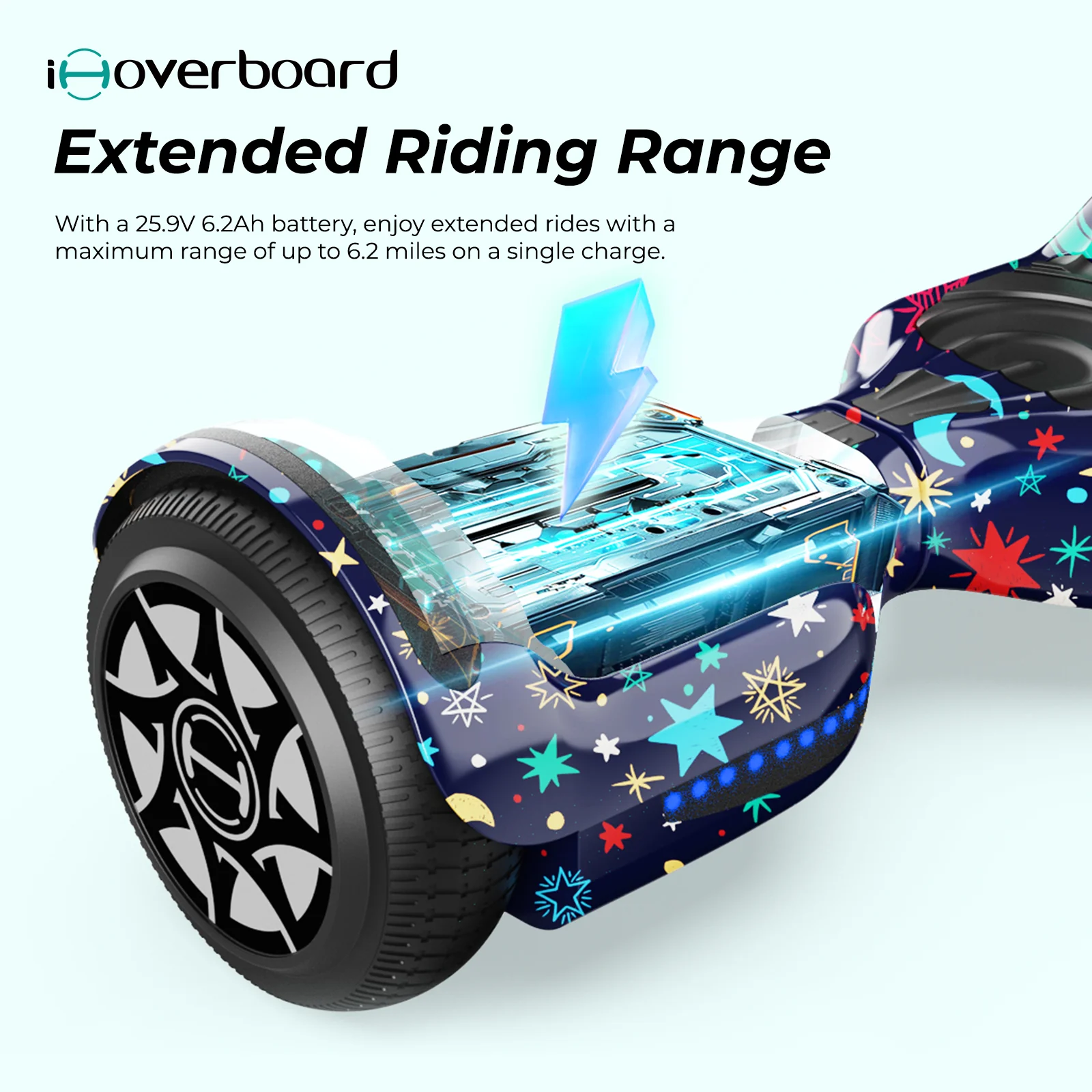 H1 Self Balancing Hoverboard with Bluetooth Music and LED Lights - Image 14