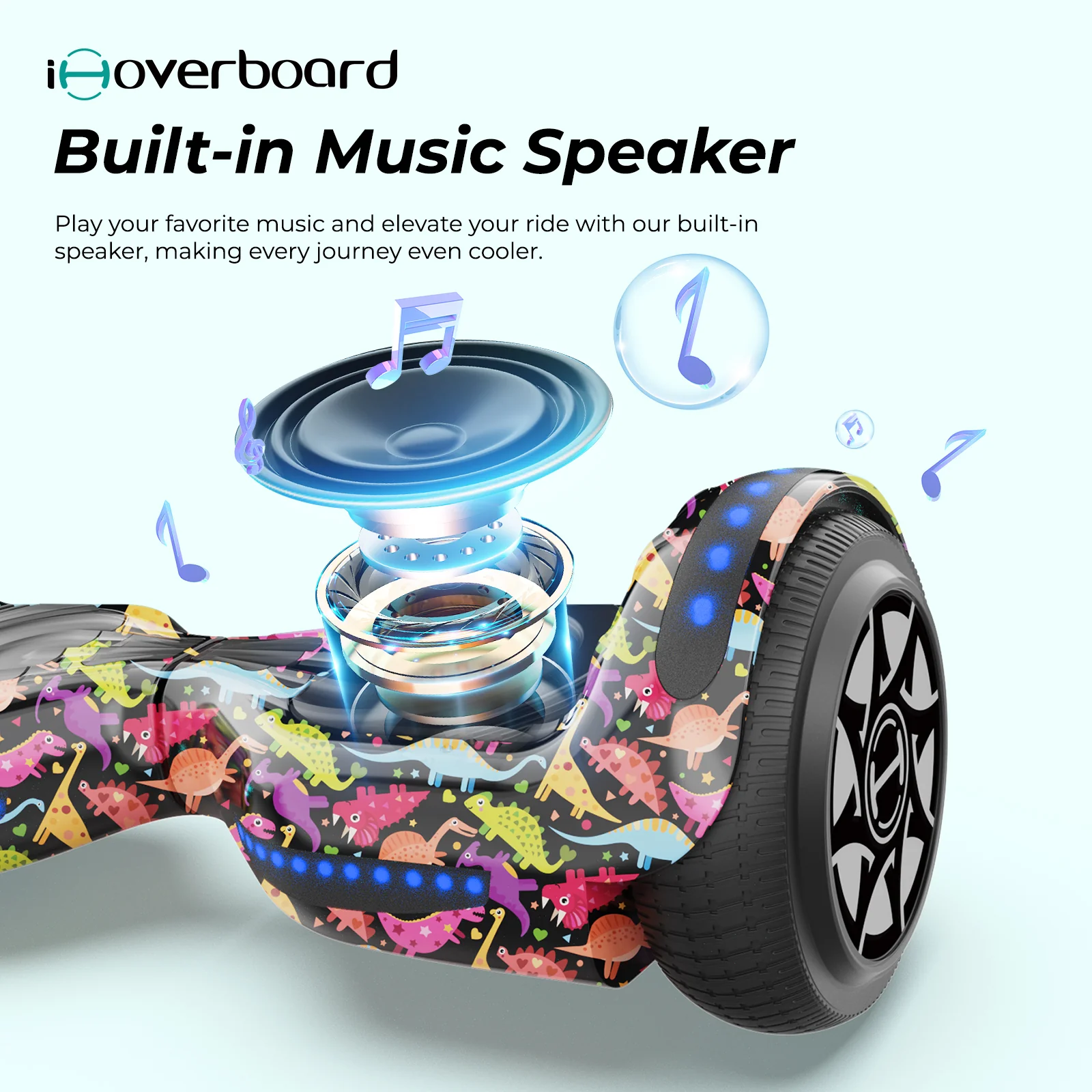 H1 Self Balancing Hoverboard with Bluetooth Music and LED Lights - Multiple Colors - Image 12