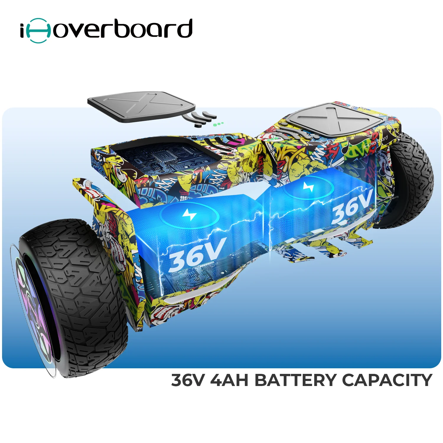 8.5" H8Max Off Road Hoverboard with Bluetooth Music and LED Lights - Self Balancing System - Image 6