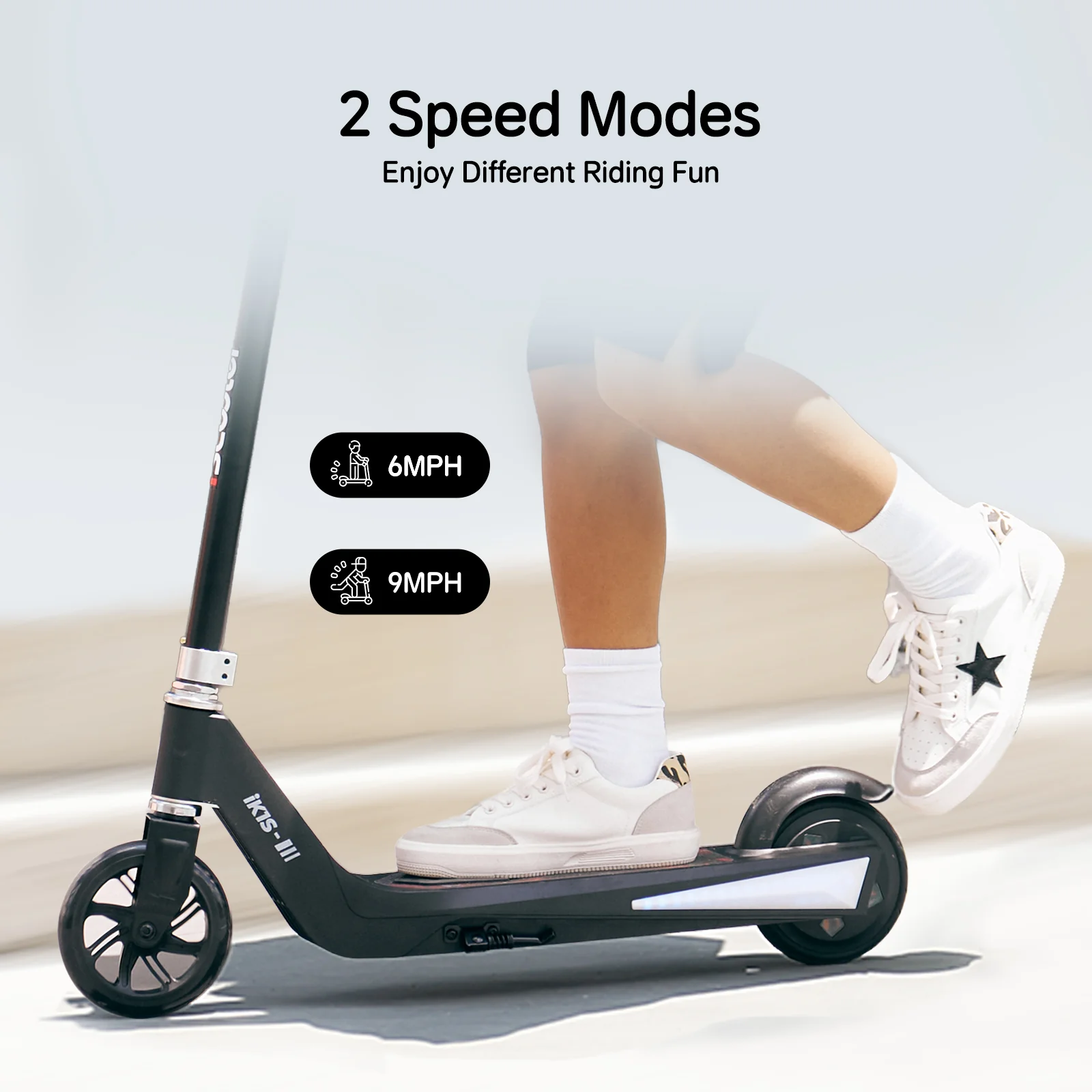 iK1S / B2 Kids Electric Scooter with Colorful Flashing Wheels - Image 9