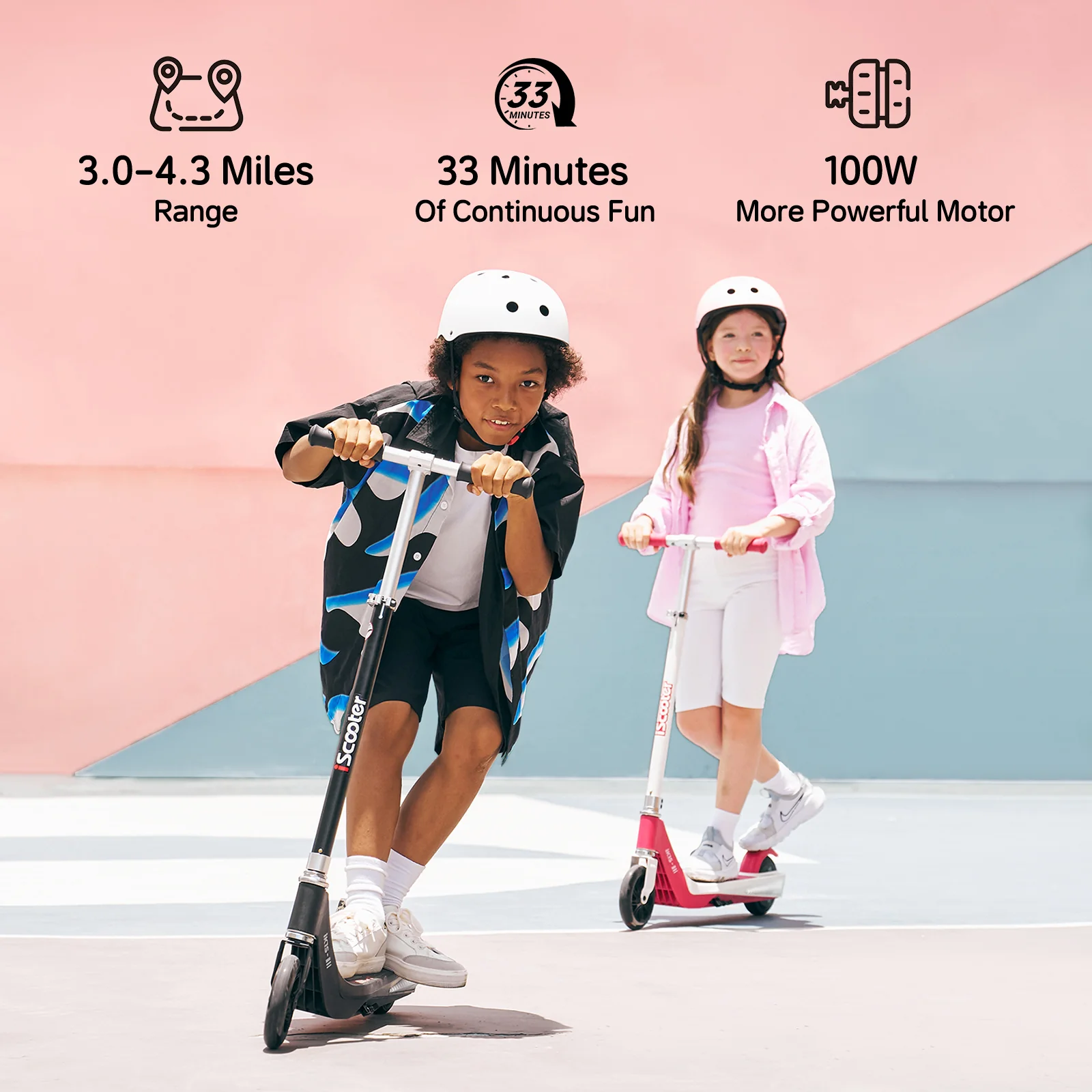 iK1S / B2 Kids Electric Scooter with Colorful Flashing Wheels - Image 5