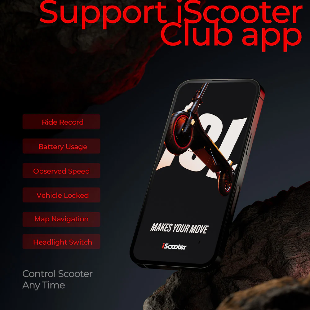 iScooter iX4/iX5 Off Road Electric Scooter with APP Control - Image 10