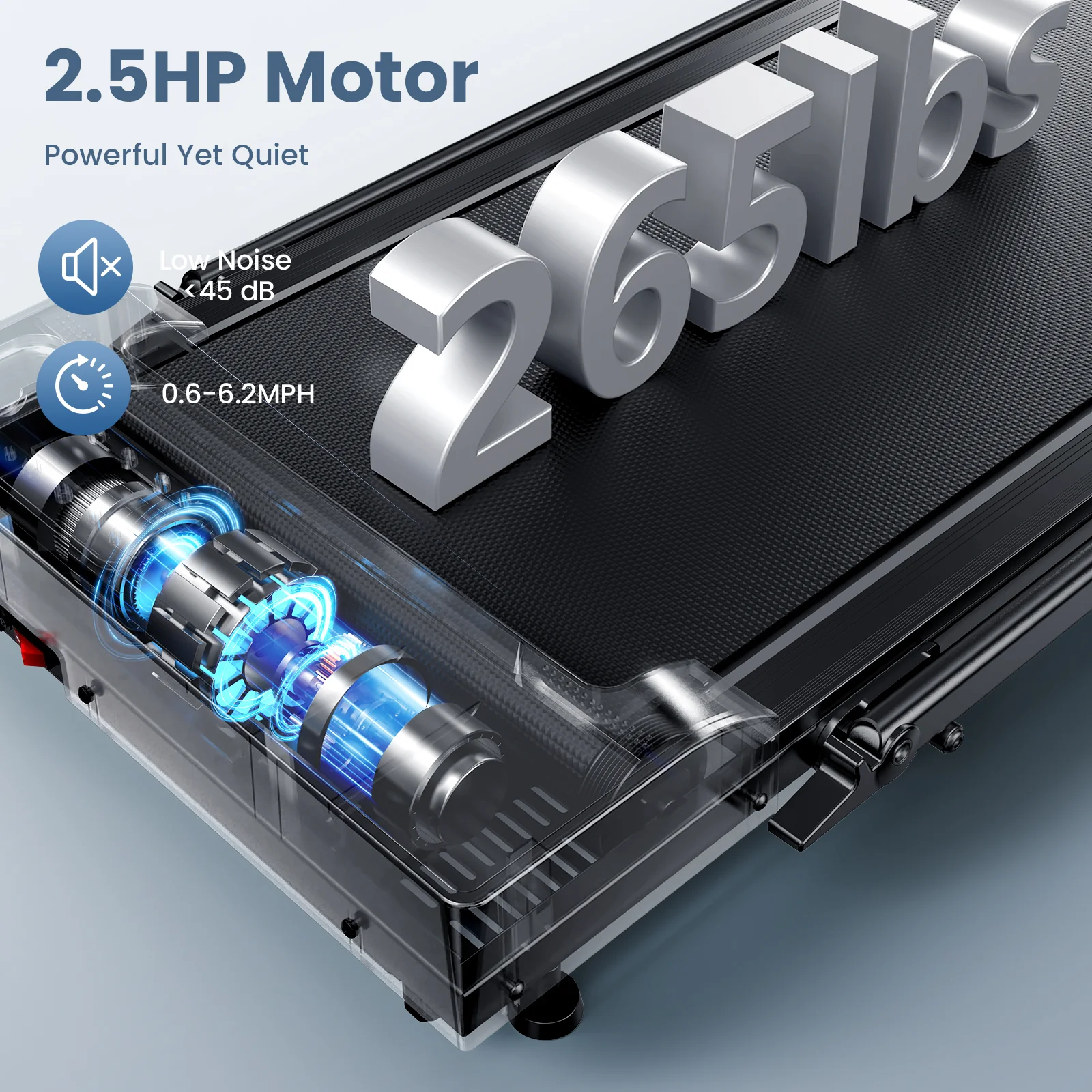 JT51 / JT52 Folding Walking Pad Treadmill with Handrails - Image 7