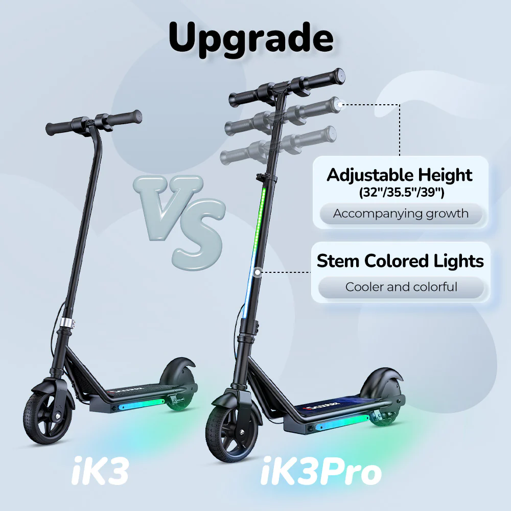 iScooter iK3Pro/iK1S Electric Scooter for Kids with Colorful Lights - Image 7