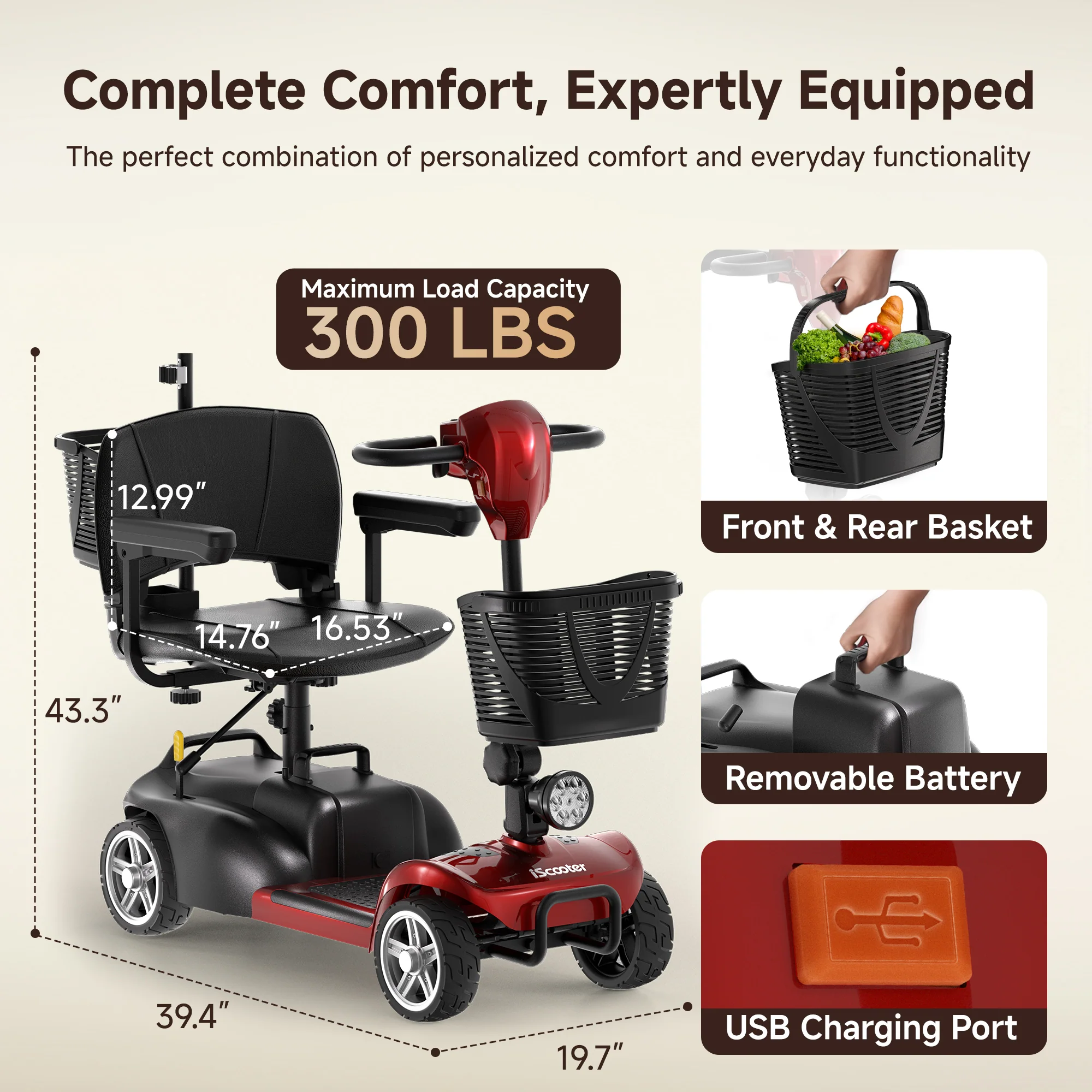 iScooter X02Pro Mobility Scooter - Image 4