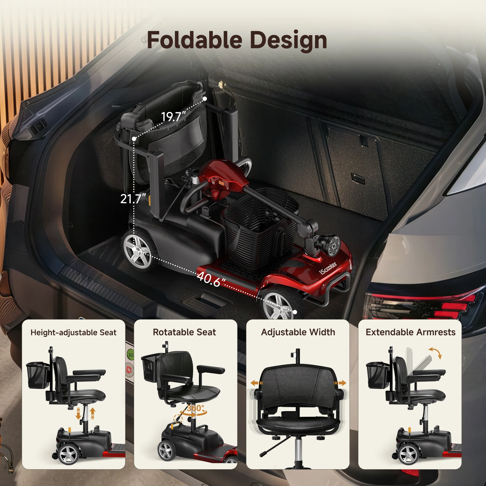 iScooter X02Pro Mobility Scooter - Image 5