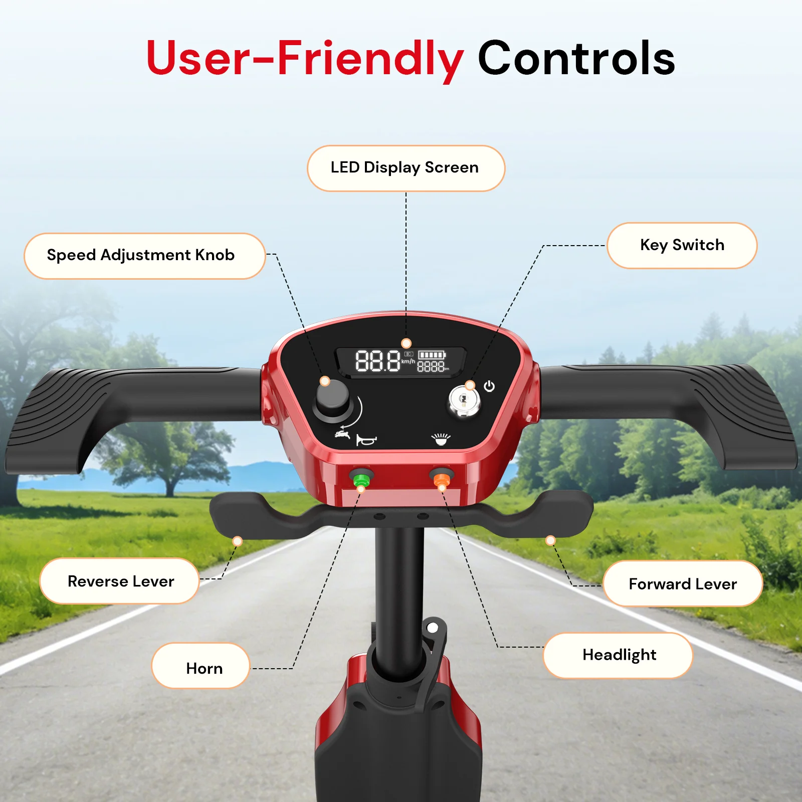 iScooter X11 4-Wheel Folding Mobility Scooter - Image 7