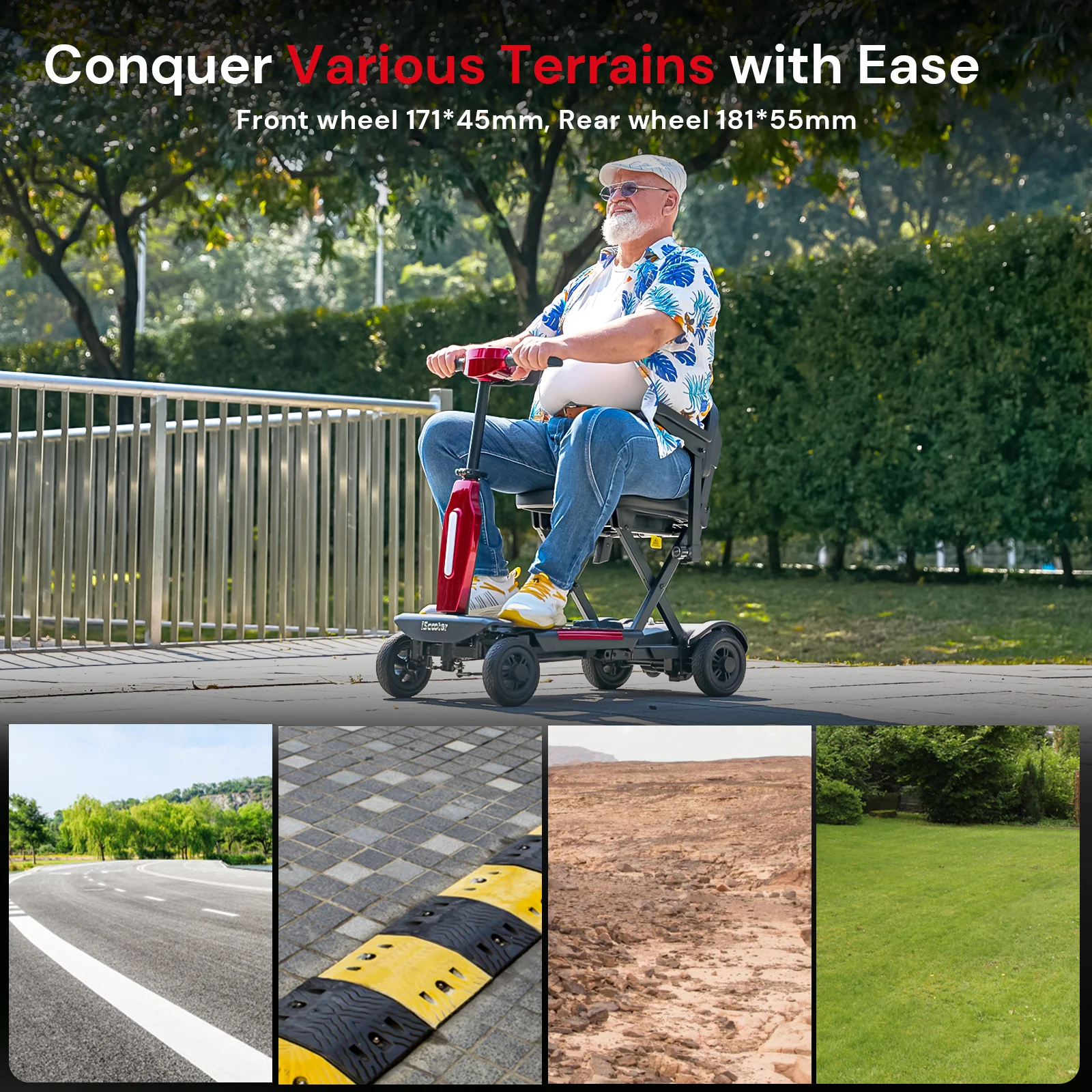 iScooter X11 4-Wheel Folding Mobility Scooter - Image 9